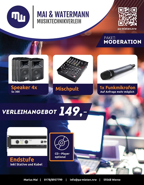 Ton- und Lichttechnik für eine Vortrag oder eine Informationsveranstaltung